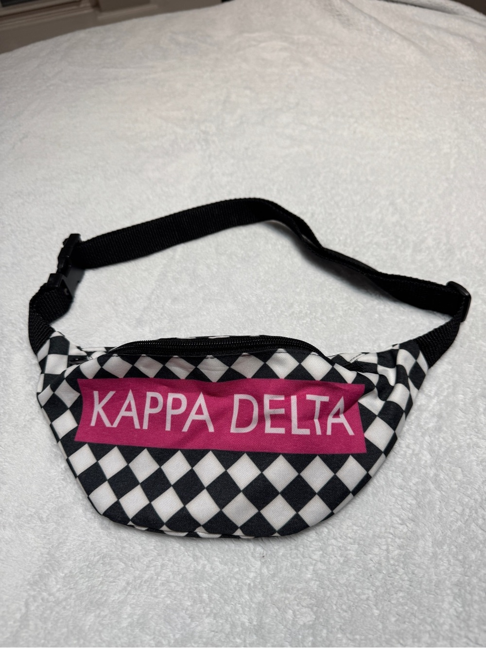 Pink Checkered Fanny Pack Kappa Delta